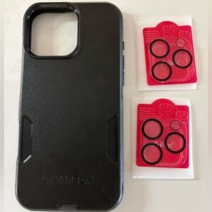 OtterBox Black Case for I16 Pro Max with 2 Lens Covers